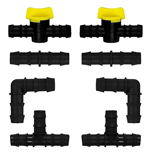 APPSTER 16mm Drip Irrigation Accessories Kit Pipe Fittings for Gardening Watering - Elbows, Tee, Straight Connectors & Taps (10 Pieces Each, Total 40 Pcs) - Image 1