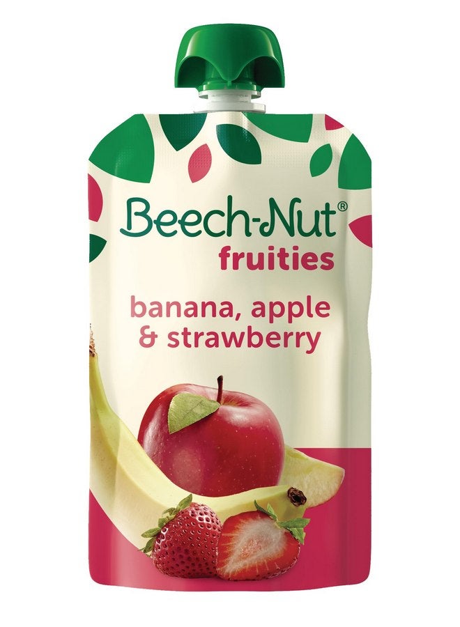 Beech-Nut Baby Food Pouches, Banana Apple Strawberry Fruit Puree Baby & Toddler Food, 3.5 oz (12 Pack) - Image 1