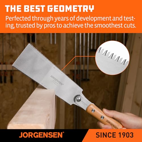 JORGENSEN Japanese Pull Saw RYOBA, 7 Inch Pro Double Edge, SK5 Flexible Blade, 18 TPI & 7-12 TPI, Woodworking Hand Saw for Hardwood & Softwood, Wood Trim - Image 3