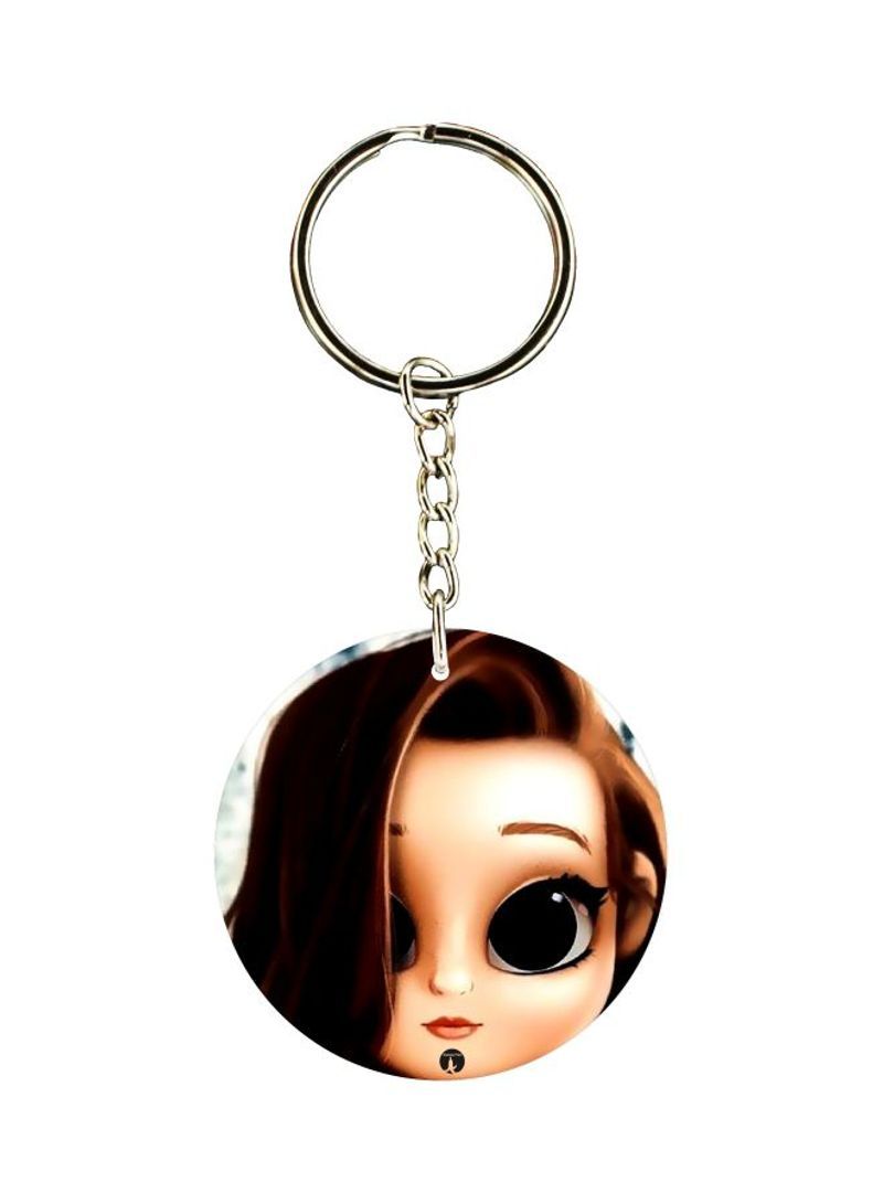 Cartoon Printed Single Sided Pocket Keychain