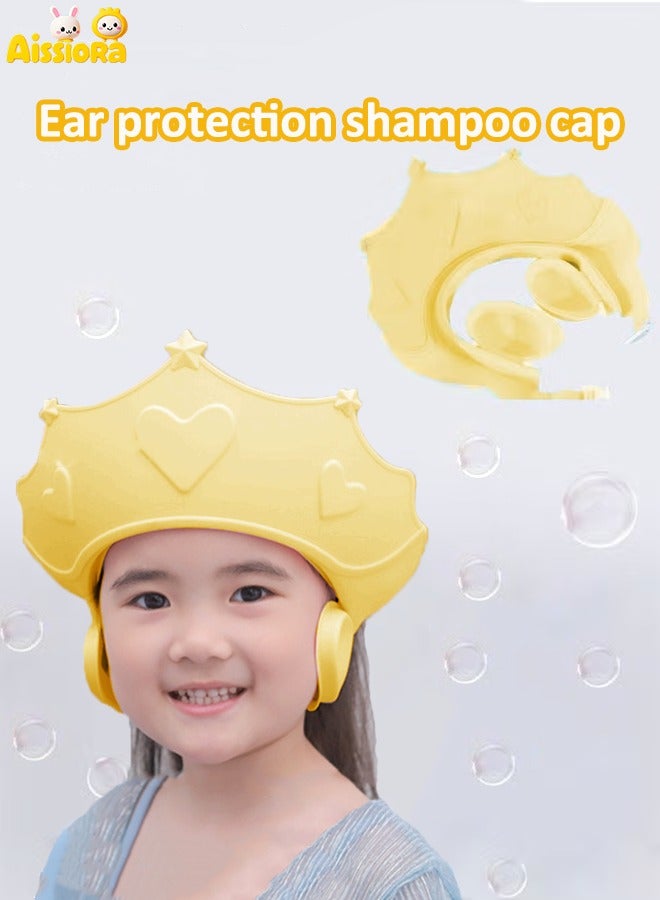 Aissiora Baby shower caps Baby ear protection shampoo cap Children's shower caps with ear protection The girth is adjustable Suitable for babies aged 0-3 years - Image 1