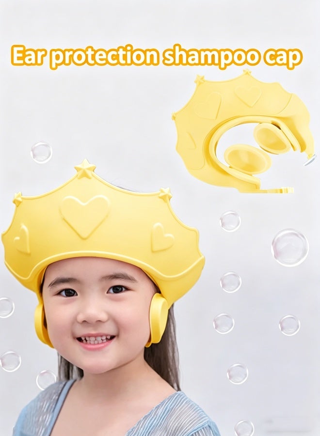 Aissiora Baby shower caps Baby ear protection shampoo cap Children's shower caps with ear protection The girth is adjustable Suitable for babies aged 0-3 years - Image 1