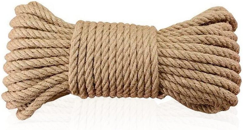 LUCRE 10 METER 10MM Brown Twisted String Natural Jute Twine Rope Model No Craft_245 - Image 1