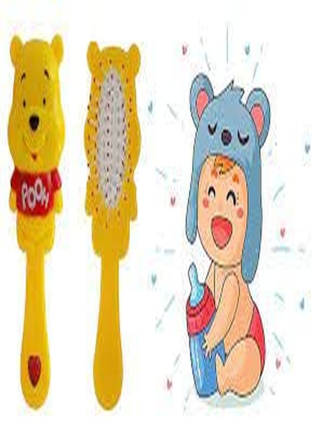 Ekan Sensitive Skin Cute Cartoon Design Soft Bristle Hair Brush for Curly and Straight Hair Comb for Kids 15 Gram Pack of 1 (1-2 Year Kids) (m8) - Image 2