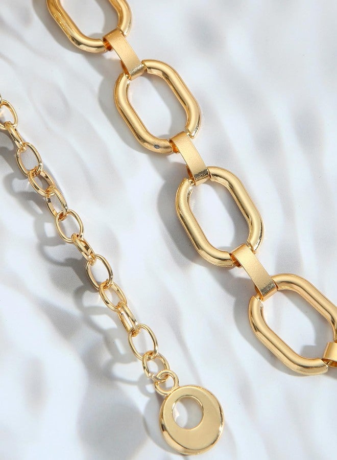 إيوهاك سلسلة خصر معدنية بحلقة دائرية من إيوهاك للنساء، حزام خصر معدني قابل للتعديل، وصلة للبطن، مناسبة للجينز والفساتين - Image 4