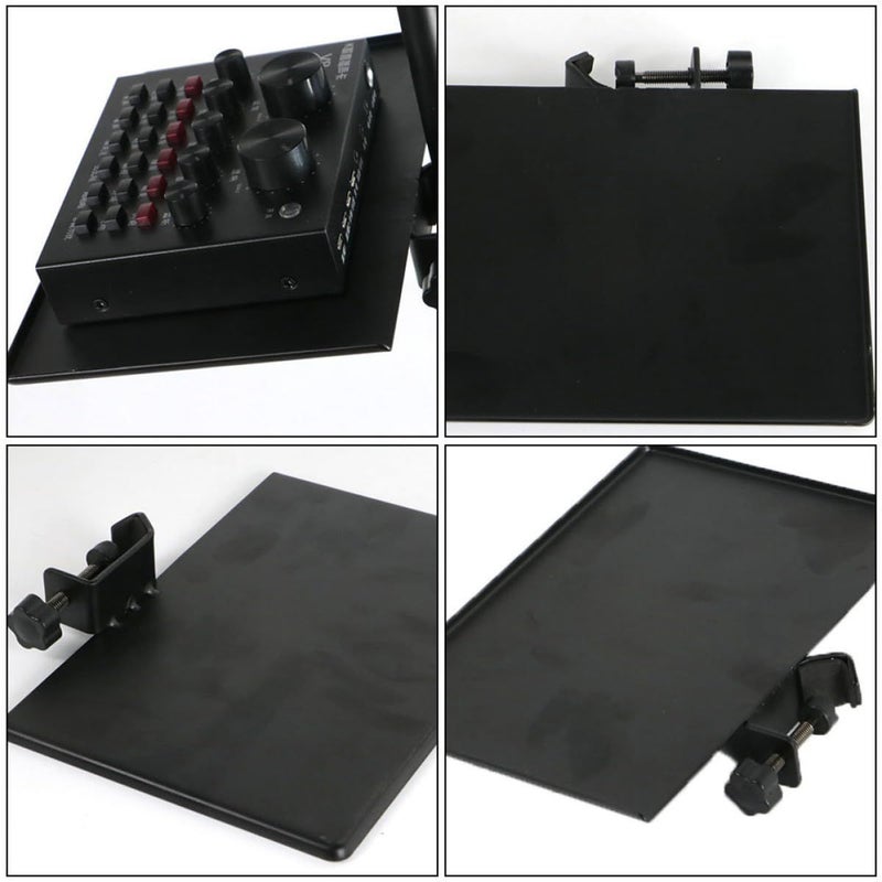 Large 240X175Mm Microphone Stand Tray With Phone Holder And Cup Holder For Live Streaming Podcast - Image 4