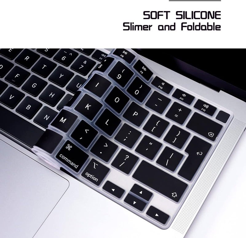HRH Ultra Thin English Language Silicone Keyboard Cover Skin for MacBook Air 13 Inch 2020 with Touch ID (MODLE A2179 and A2337 M1 Chip,UK/EU Layout) Keyboard Accessories Protector - Image 5