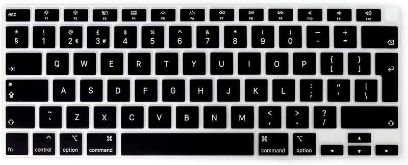 HRH Ultra Thin English Language Silicone Keyboard Cover Skin for MacBook Air 13 Inch 2020 with Touch ID (MODLE A2179 and A2337 M1 Chip,UK/EU Layout) Keyboard Accessories Protector - Image 1