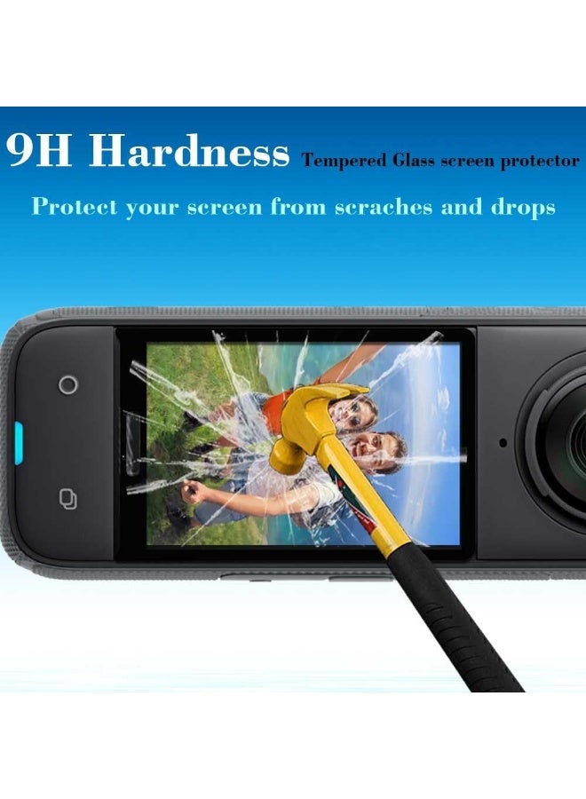 2 Pack Screen Protector for Insta360 X5 Accessories, Tempered Glass LCD Display Film Screen Protective Cover for HD 9H Hardness Scratch Resistant  - Image 4