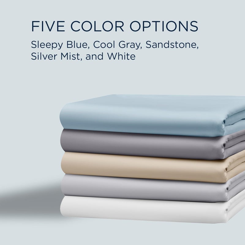 Tempur-Pedic مجموعة ملاءات TEMPUR Luxe من القطن المصري الأبيض - كينج مقسم - Image 3