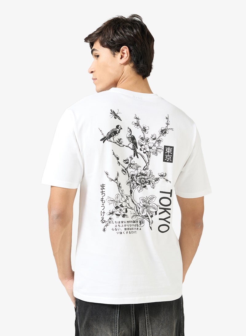 سفنتي فايف تيشيرت مطبوع بقصة عادية - Image 1