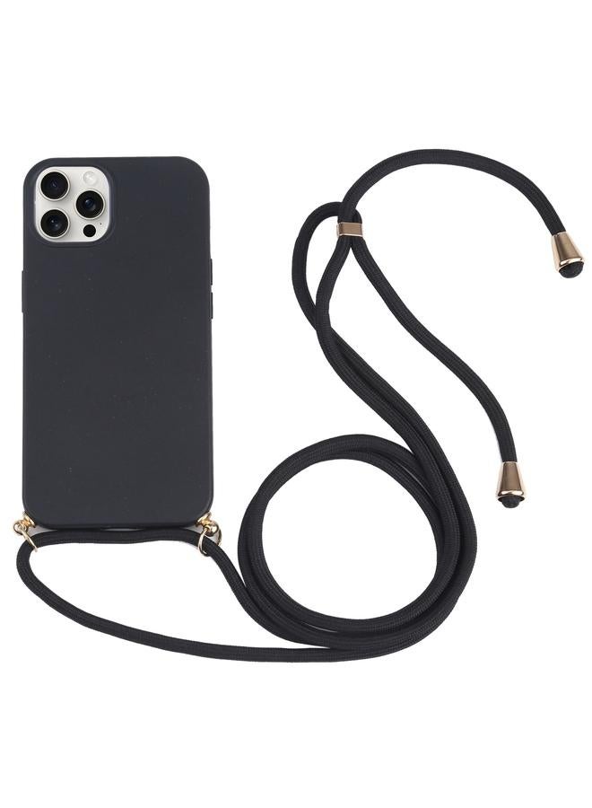 اس-توب جراب هاتف iPhone 16 Pro مصنوع من مادة TPU المقاومة للصدمات مع حبل للرقبة - Image 1