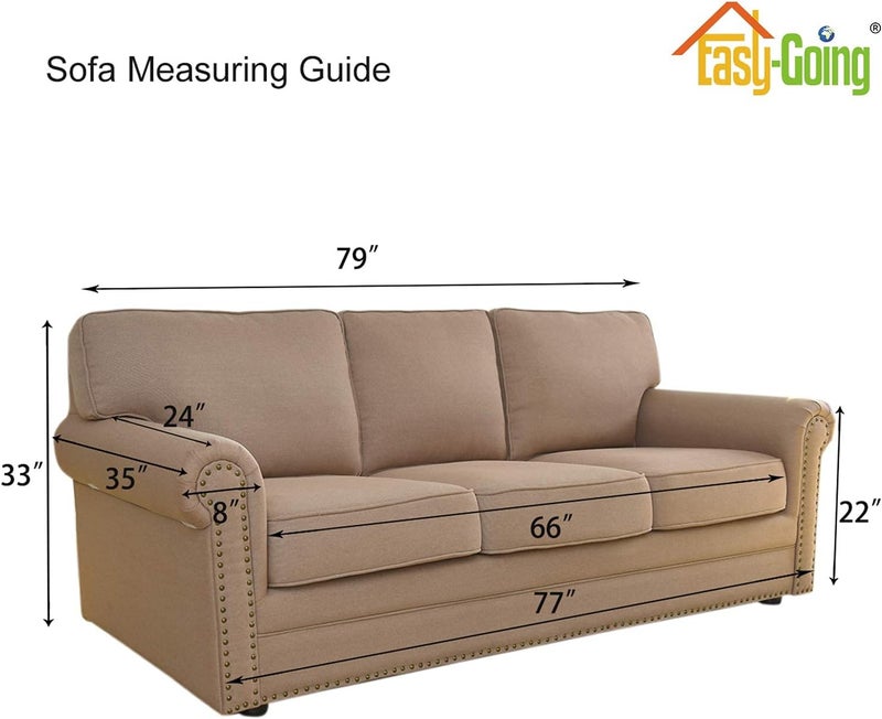 Easy-Going Stretch Sofa Slipcover - Dark Gray 1-Piece Furniture Protector - Image 5