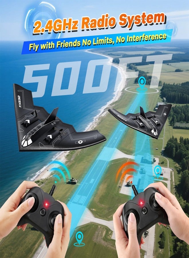 AIGIMU RC Airplane, RC Plane Ready to Fly, 2CH Remote Control Airplane with 6-axis Gyro Stabilizer B2 Spirit Stealth Bomber 2.4GHz Remote Control Plane for Beginners Boys Kids - Image 4