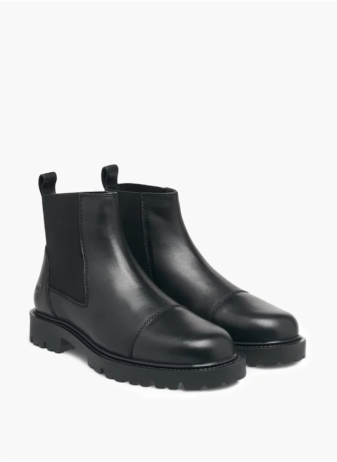 DUCHINI Mens Solid Slip-On Chelsea Boots