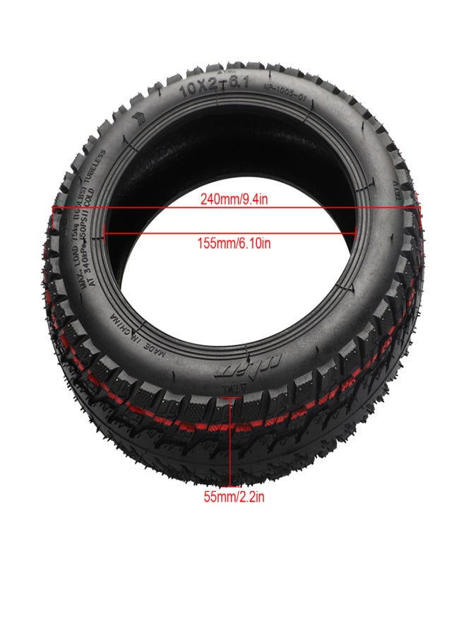 ULIP Electric Scooter 10 Inch Off-Road Vacuum Tire 10x2-6.1 Tubeless Tire Pneumatic Tyre with Nozzle - Image 2
