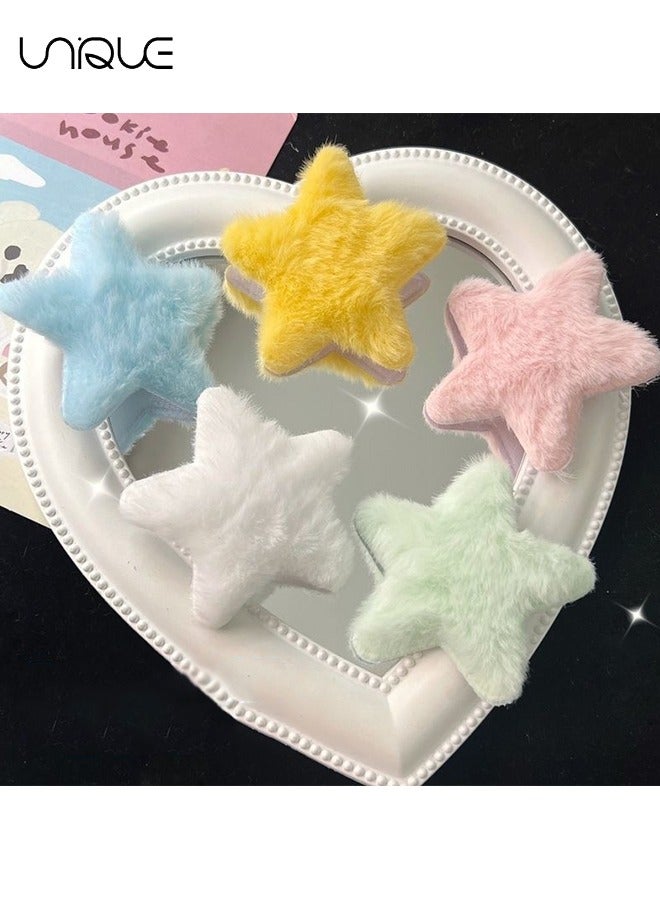 Unique 10 Pcs Fluffy Star Hair Clips Y2K Cute Hair Barrettes Plush Fuzzy Star Shaped Alligator Duckbill Clips Decorative Colorful Accessories for Women Girls - Image 4