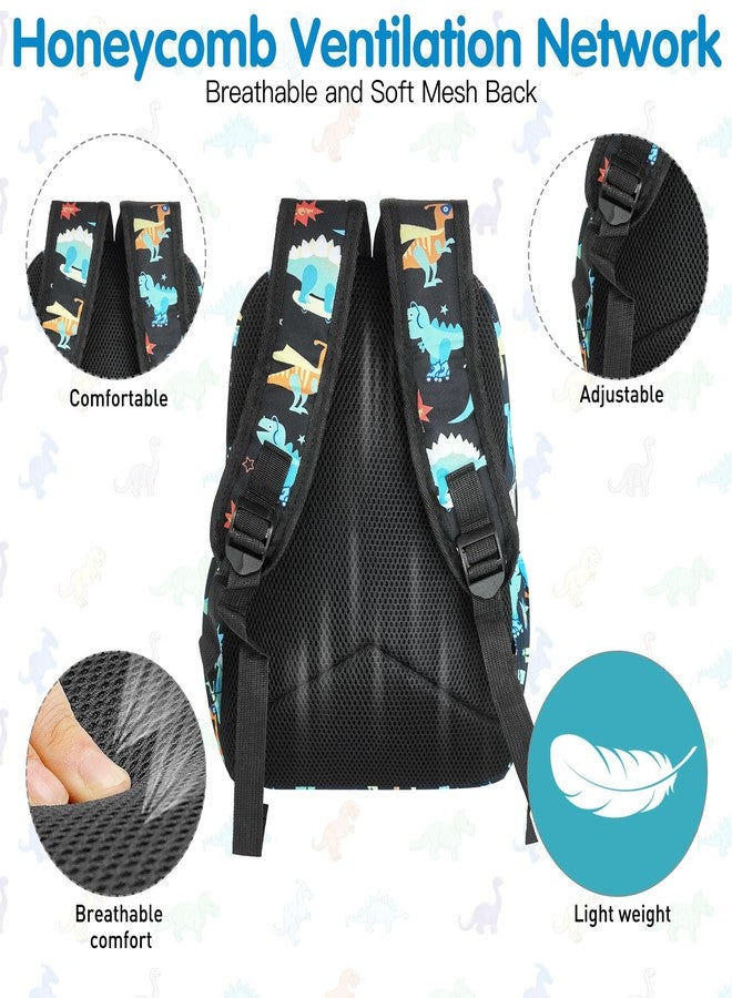 VGJ Kids Backpack for Girls Boys - 15 Inch Dinosaur Childrens Backpack Cute School Bag Kindergarten Backpack for Ages 3-8, Black - Image 4