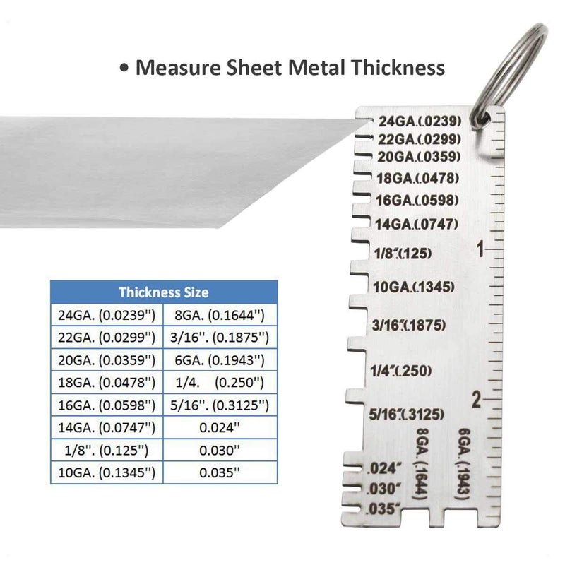 WeldingStop Wire/Metal Sheet Thickness Gauge 229895 Welding Gage Plated Size Inspection Tool [Not Cheap Stamping Version] - Image 4