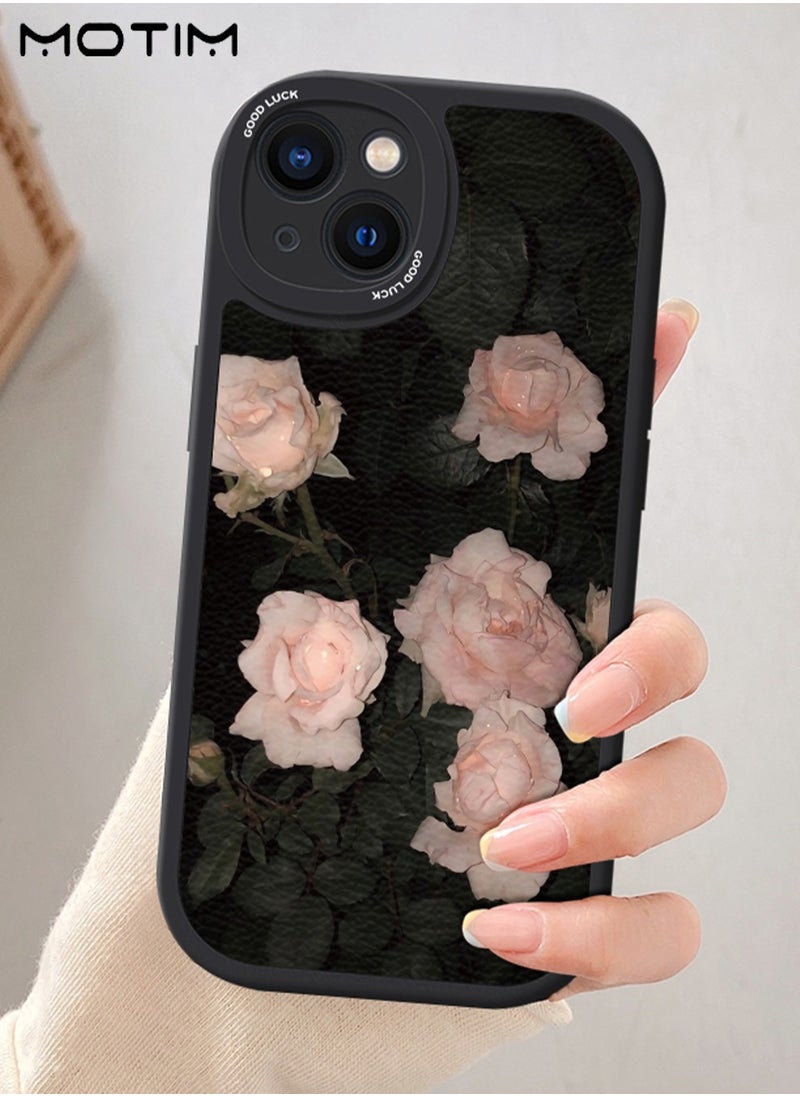 Motim - iPhone 14 Plus Protective Case, Vintage Flower Pattern Phone Case, Soft Silicone Shockproof Scratch-resistant Full Protective Cover, Girls Women Slim Case Cover - Image 1