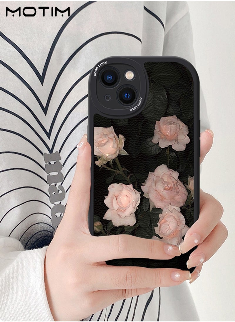 Motim - iPhone 14 Plus Protective Case, Vintage Flower Pattern Phone Case, Soft Silicone Shockproof Scratch-resistant Full Protective Cover, Girls Women Slim Case Cover - Image 1