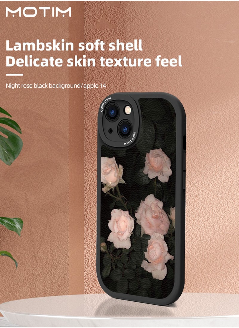 Motim - iPhone 14 Plus Protective Case, Vintage Flower Pattern Phone Case, Soft Silicone Shockproof Scratch-resistant Full Protective Cover, Girls Women Slim Case Cover - Image 1