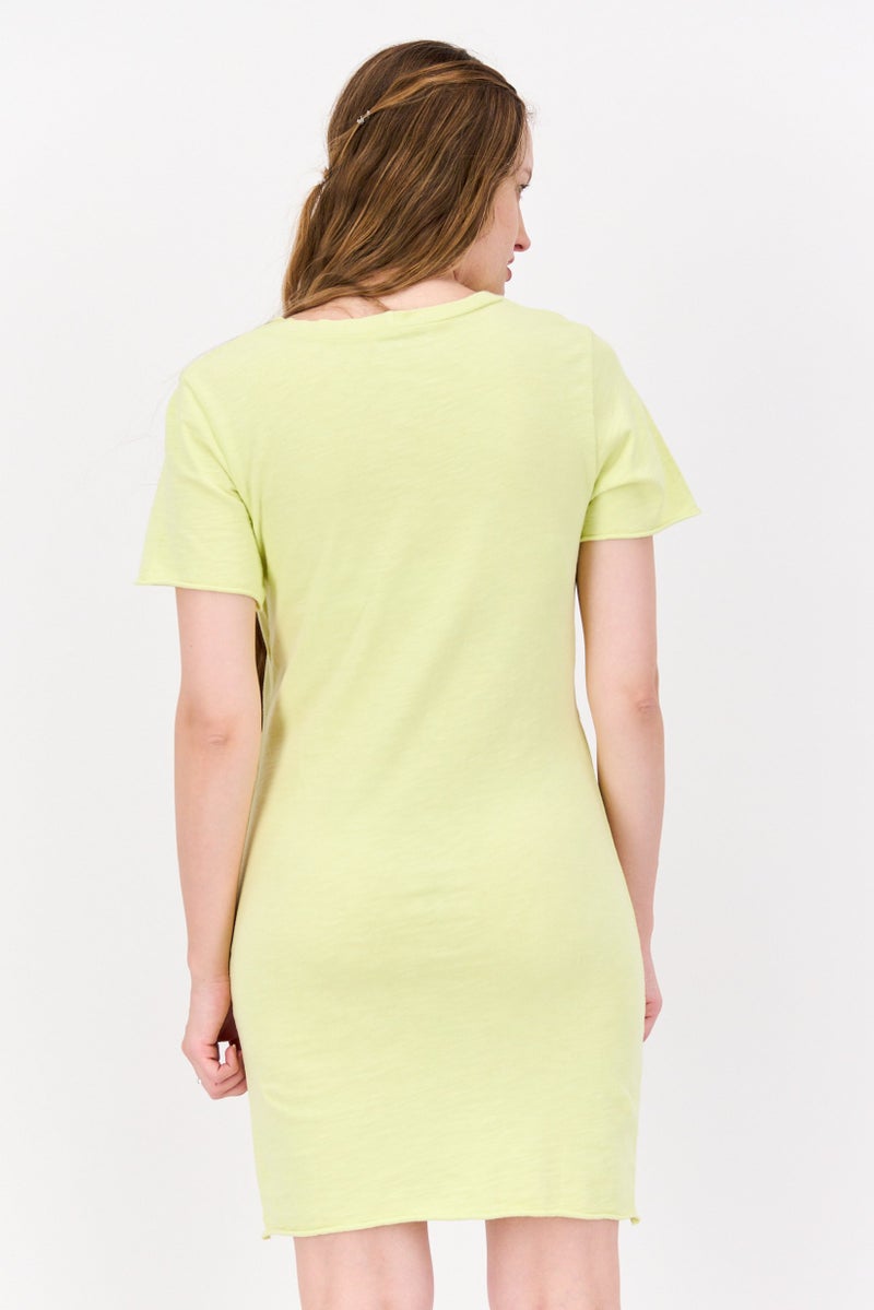 LNA Women Cut Out Short Sleeve Mini Dress, Light Yellow - Image 3