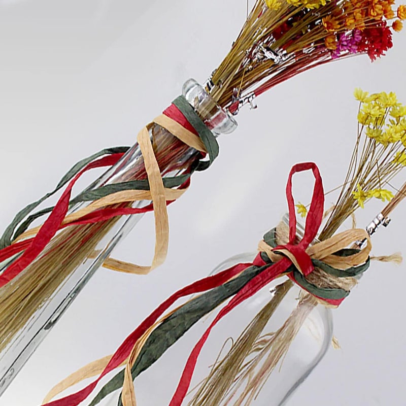 Creatrill Raffia Ribbon Red Green Natural 3 Rolls 1080 Feet, 360 Feet Each Roll, Paper Twine Wrapping Ribbon for Christmas - Image 5