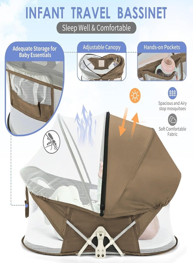 ISELECTOR Portable Baby Bassinet Travel Baby Bed, Baby Cribs Travel Pod for Outdoors Baby Lounger Infant Travel Bed with Mosquito Net and Sunshade Canopy, Lightweight Washable - Image 3