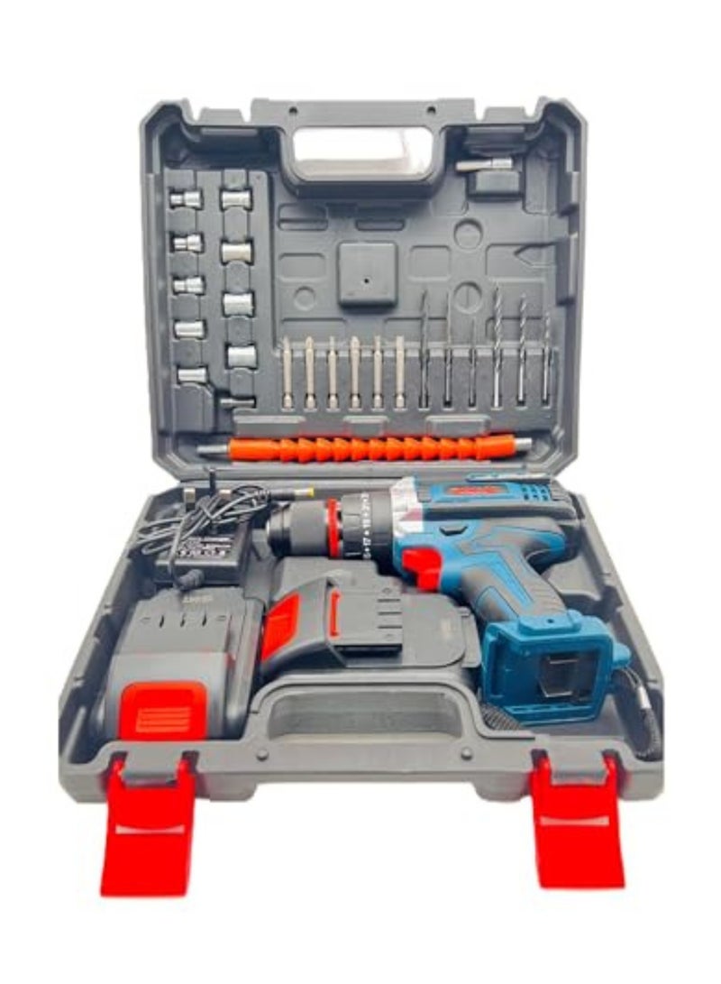 BONAI High-Power 36V Cordless Impact Drill Kit with Lithium Batteries, Combi Hammer Driver Set for Metal, Wood, Wall Drilling and Screw Tasks - Image 2