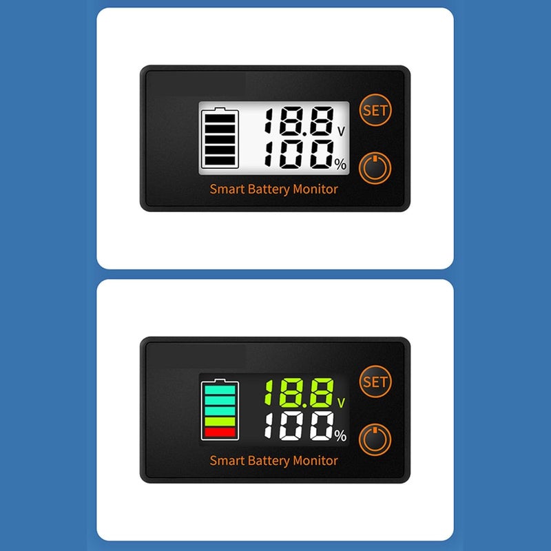 جهاز اختبار جهود بطاريات LCD واضح العرض، يتميز بنطاق قياس واسع من 8 إلى 100 فولت، واستجابة سريعة، ودقة عالية، مما يجعله أداة مثالية لقياس جهود البطاريات بكفاءة عالية. - Image 3