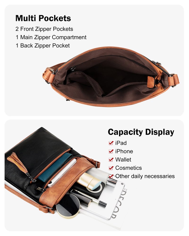 MASINTOR Crossbody Purses for Women, Multi Pocket Casual Crossbody Bag, Adjustable Strap Shoulder Bag with Tassel - Image 3