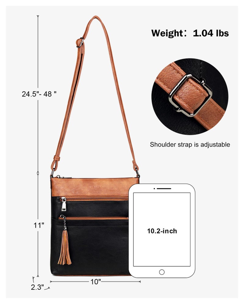MASINTOR Crossbody Purses for Women, Multi Pocket Casual Crossbody Bag, Adjustable Strap Shoulder Bag with Tassel - Image 4