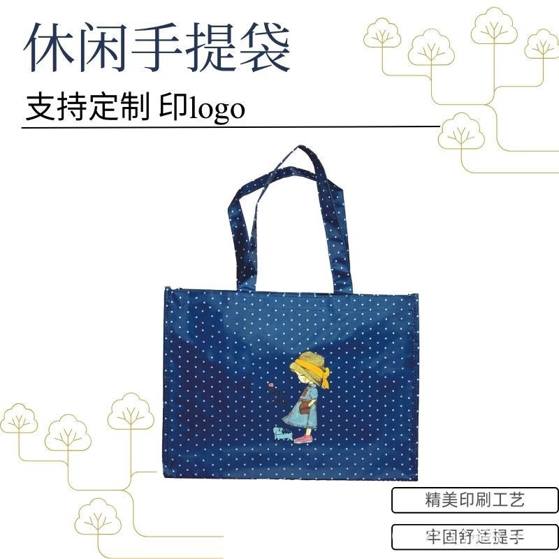 Cartoon Handbag Large Capacity Tote Bag Fresh Polka Dot Supermarket Shopping Bag Casual And Versatile - Image 2