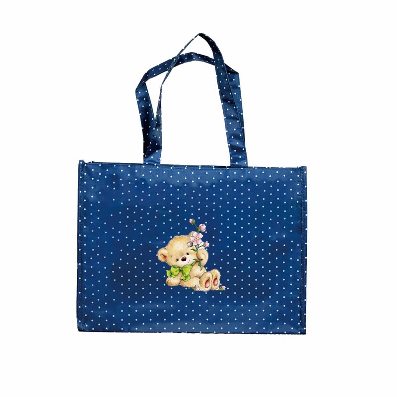 Cartoon Handbag Large Capacity Tote Bag Fresh Polka Dot Supermarket Shopping Bag Casual And Versatile - Image 4