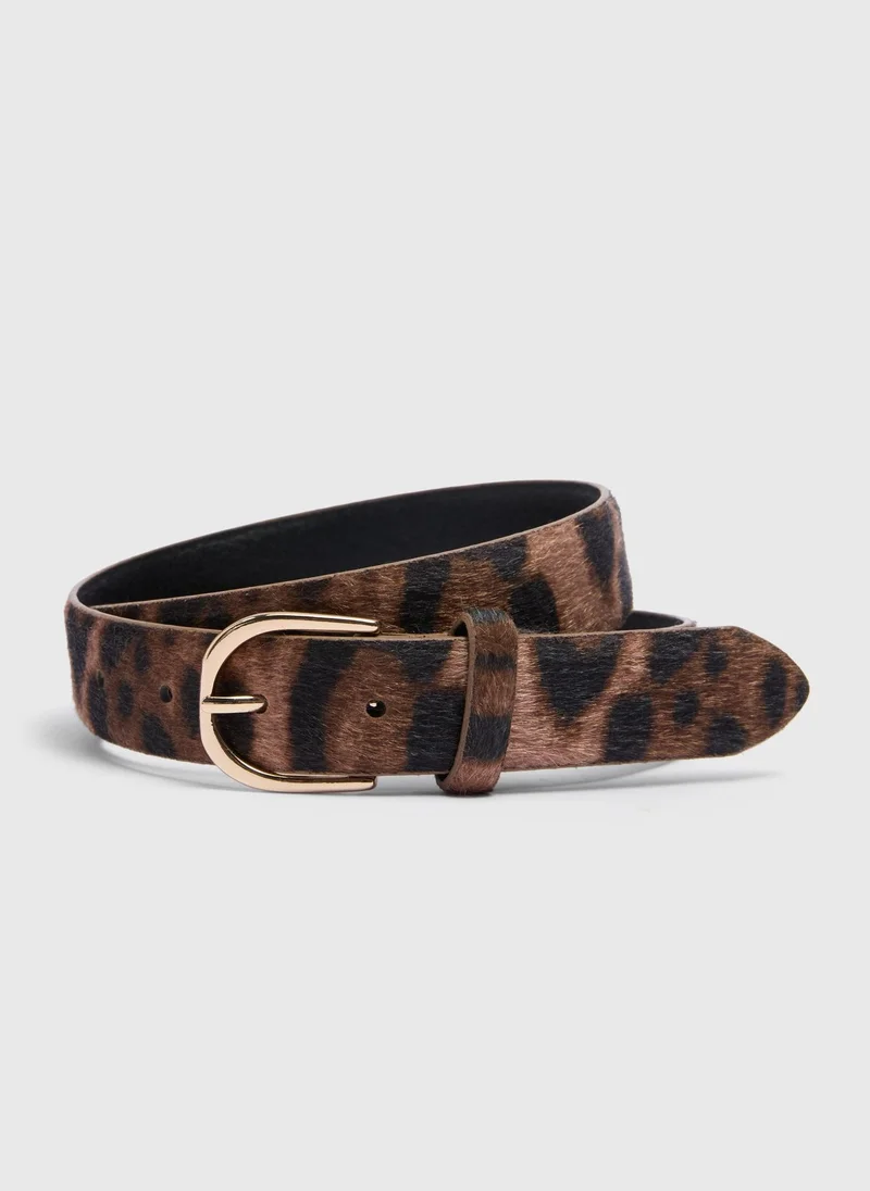 Brown Animal Print Belt
