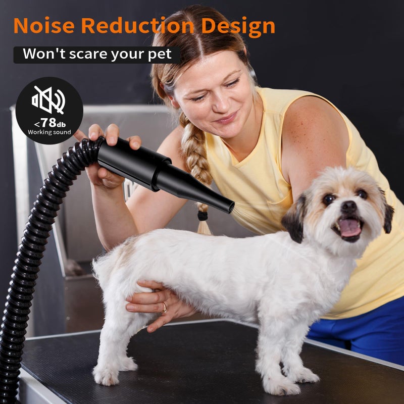 PETNF Dog Dryer for Pet Grooming, Dog Hair Dryer Blower Dog Blow Dryer High Velocity Air Forced Blow Dryer for Large Dogs,Noise Reduction Pet Hair Dryer 3.2HP Adjustable Speed Temp Dogs Grooming Bath - Image 4