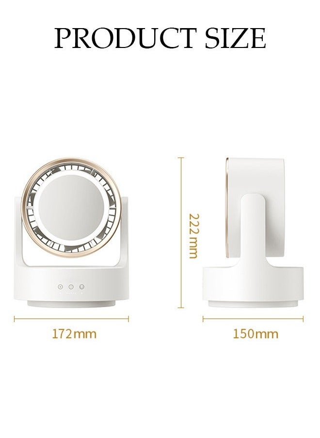 NIBEMINENT Multifunction Table Fan With mirror, Rechargeable Battery Operated with LED Light,135° Rotation Desk Fan, 5 Speed for Home, Office, Travel, Camping, Outdoor, Indoor  - Image 4