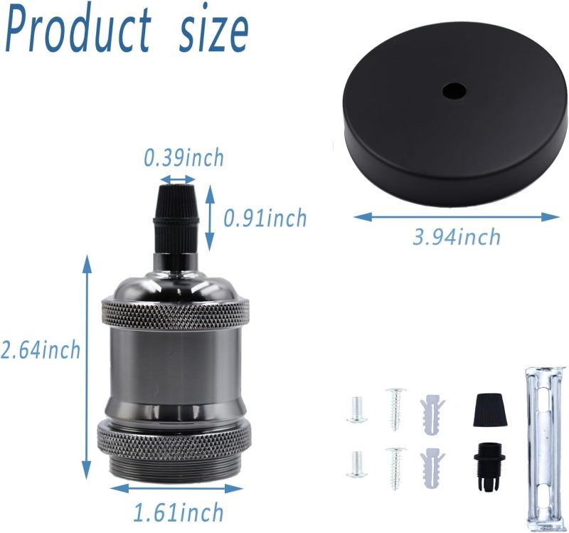 E27 Lamp Holder: Bronze Finish, Robust Durable Construction, 60W Capacity - Versatile Compatibility With Standard E27 Bulbs for Home Lighting Fixtures, Chandeliers and General Illumination - Image 5