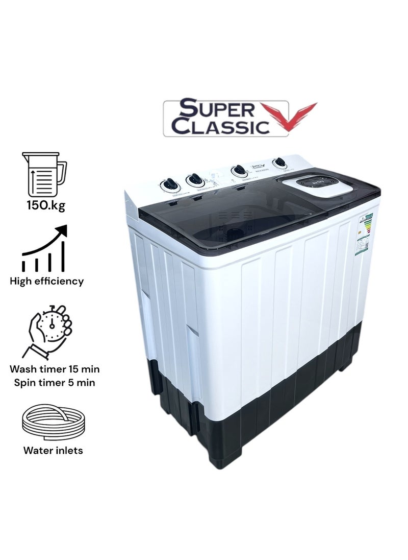 سوبر كلاسيك غسالة من سوبر كلاسيك بحوضين | 15 كجم |SPWM-150-KG  - Image 1
