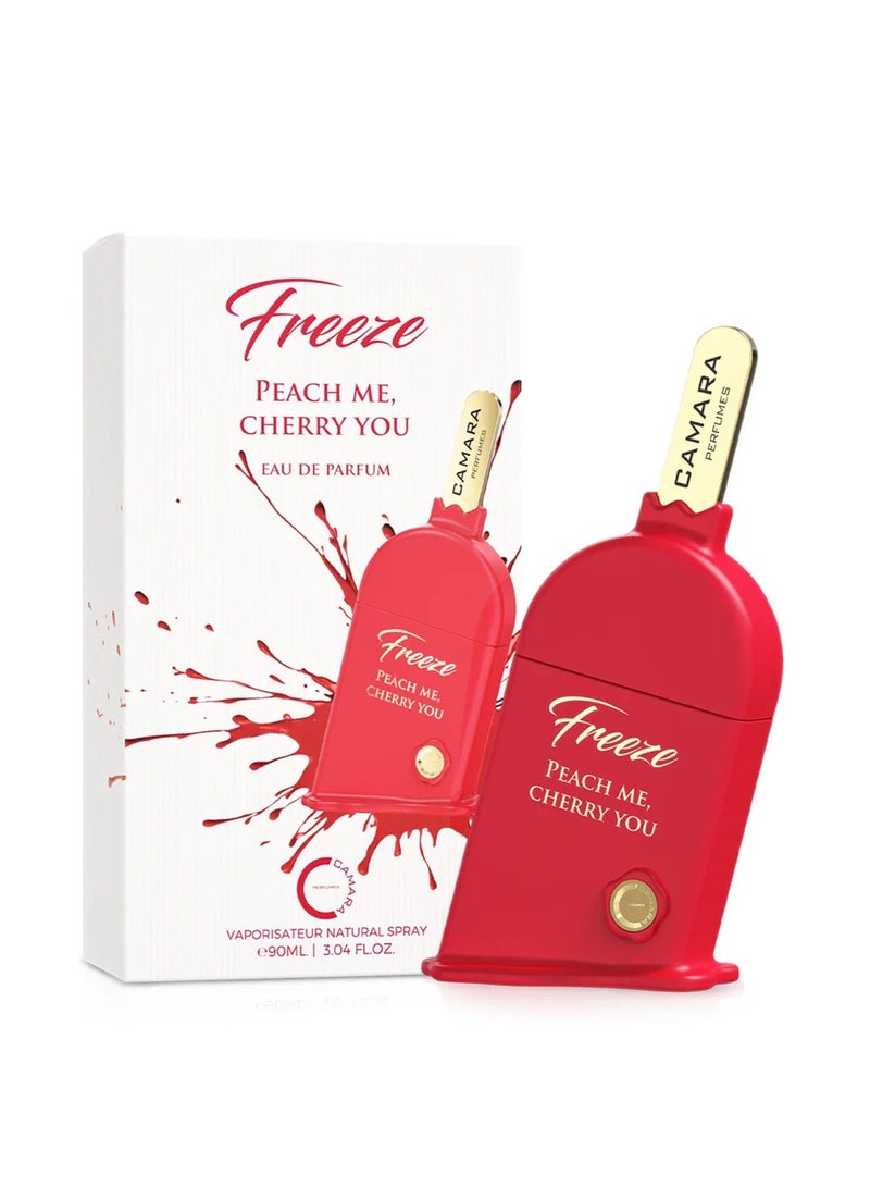 Camara Freeze Peach Me Cherry You EDP by Camara Perfumes 90ml | Floral Fruity Gourmand Unisex Long-Lasting Perfume with Cherry & Peach - Image 5