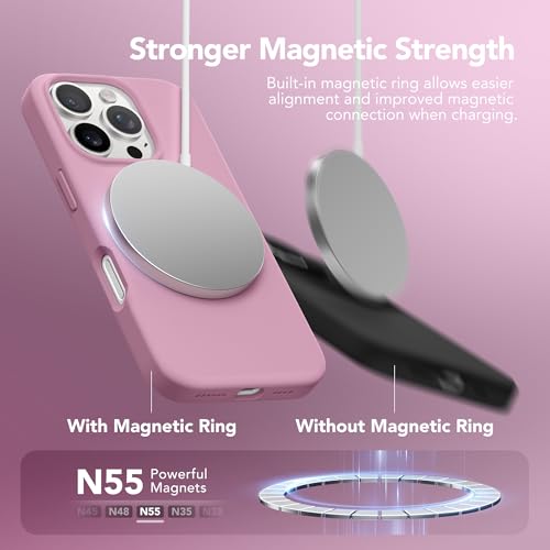 GONEZ Magnetic for iPhone 16 Pro Max Case, Compatible with MagSafe, Liquid Silicone Case, with Screen Protector + Camera Protector, Full Body Protective Shockproof Phone Cover 6.9", Blackcurrant - Image 3