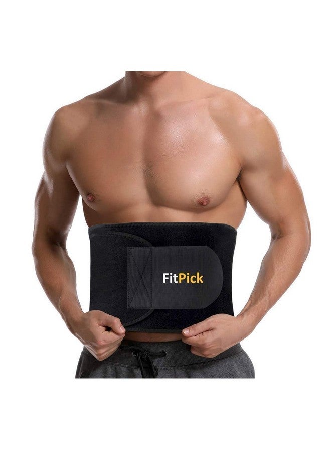 FIT PICK Sweat Belt, Stomach Belt for Women and Men Non-Tearable, Sauna Belt Waist Trainer, Sweat Belt for Men and Women - Black - Image 1