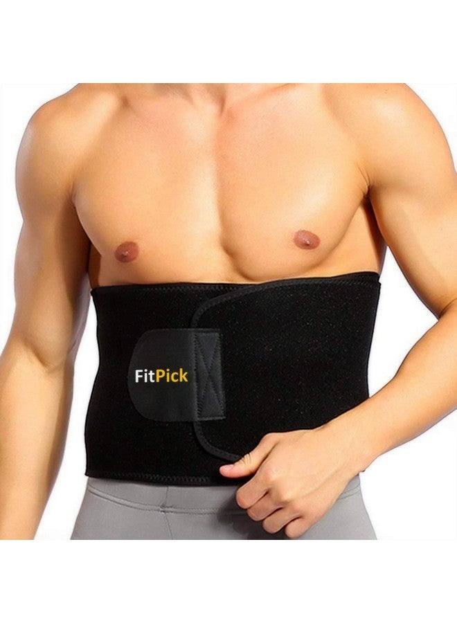 FIT PICK Sweat Belt, Stomach Belt for Women and Men Non-Tearable, Sauna Belt Waist Trainer, Sweat Belt for Men and Women - Black - Image 5