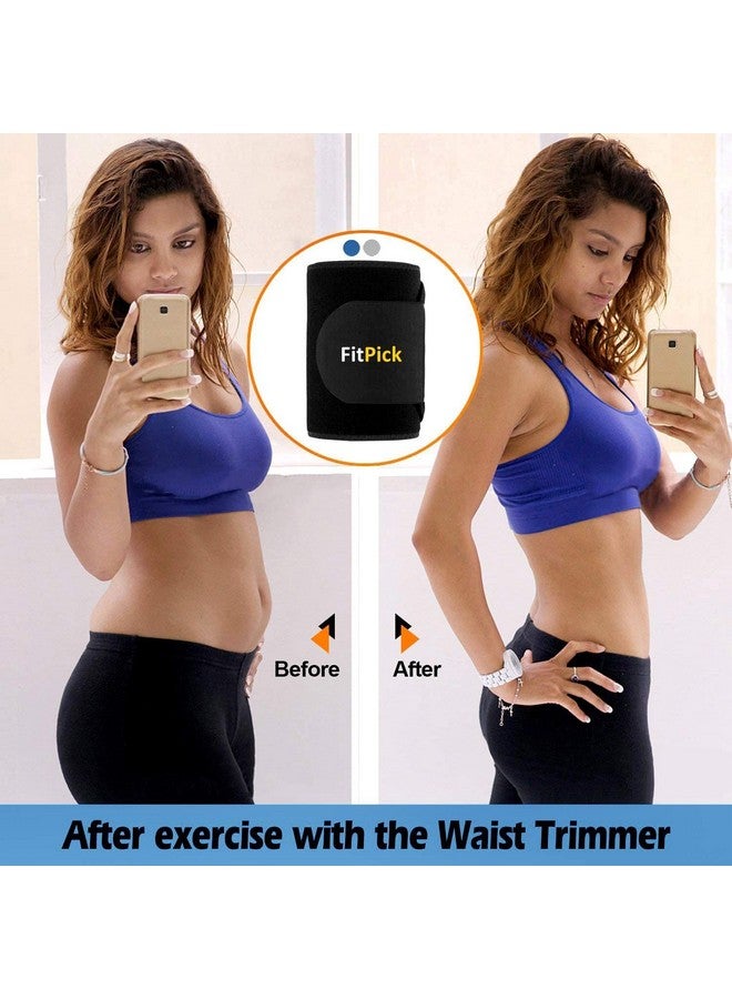 FIT PICK Sweat Belt, Stomach Belt for Women and Men Non-Tearable, Sauna Belt Waist Trainer, Sweat Belt for Men and Women - Black - Image 2