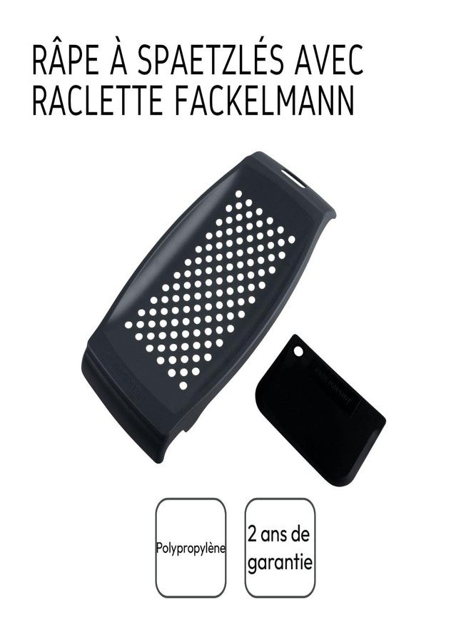 Fackelmann 12.4 x 5.9 x 1" Plastic Spatzle Grater With Scraper, White/Black - Image 4