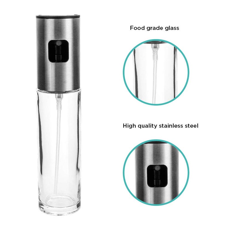 CHENEYMX Olive Oil Spray Bottle 100ml Portable for Cooking Oil Dispenser for All Types of Oils for Home Kitchen for Restaurant Includes 2 Funnel 100ml34OZ2 - Image 3