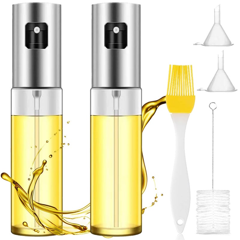 CHENEYMX Olive Oil Spray Bottle 100ml Portable for Cooking Oil Dispenser for All Types of Oils for Home Kitchen for Restaurant Includes 2 Funnel 100ml34OZ2 - Image 1