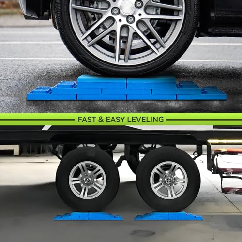 RVMATE RV Leveling Blocks 12 Pack, Heavy Duty Camper Leveling Blocks, Leveling Blocks for RVs, Reduce Trailer Movement, Trailer Leveling Blocks Great for Single and Dual Wheels - Image 3