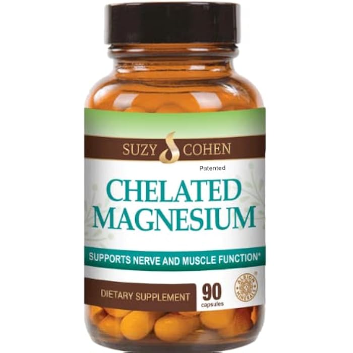 Script Essentials Chelated Magnesium Capsules 45 Servings - Supports Nerve and Muscle Function - 90 Capsules - by Suzy Cohen, RPh - Image 1